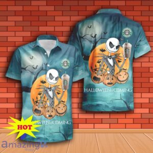 Jack Skellington Halloween Coffee Hawaiian Shirt & Short Product Photo 2