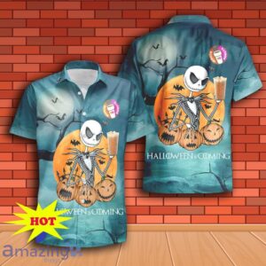 Jack Skellington Halloween Dunkin Donuts Hawaiian Shirt & Short image Jack Skellington Halloween Dunkin Donuts Hawaiian Shirt & Short Product Photo 2