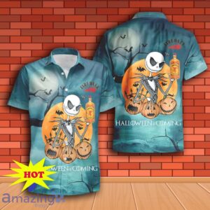 Jack Skellington Halloween Firebal Hawaiian Shirt & Short Product Photo 2