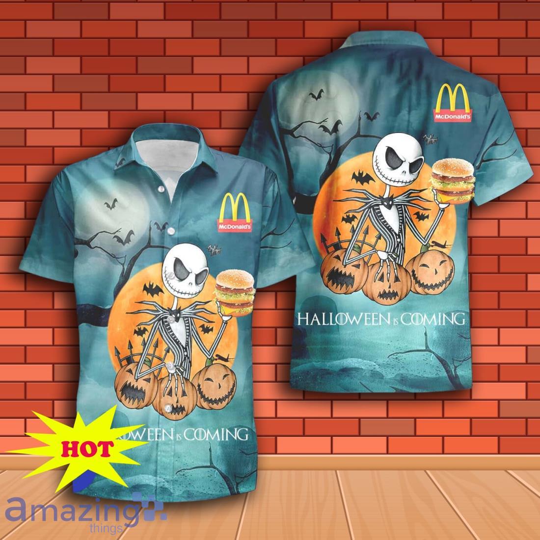 Jack Skellington Halloween McDonald's Hawaiian Shirt & Short image Jack Skellington Halloween McDonald's Hawaiian Shirt & Short