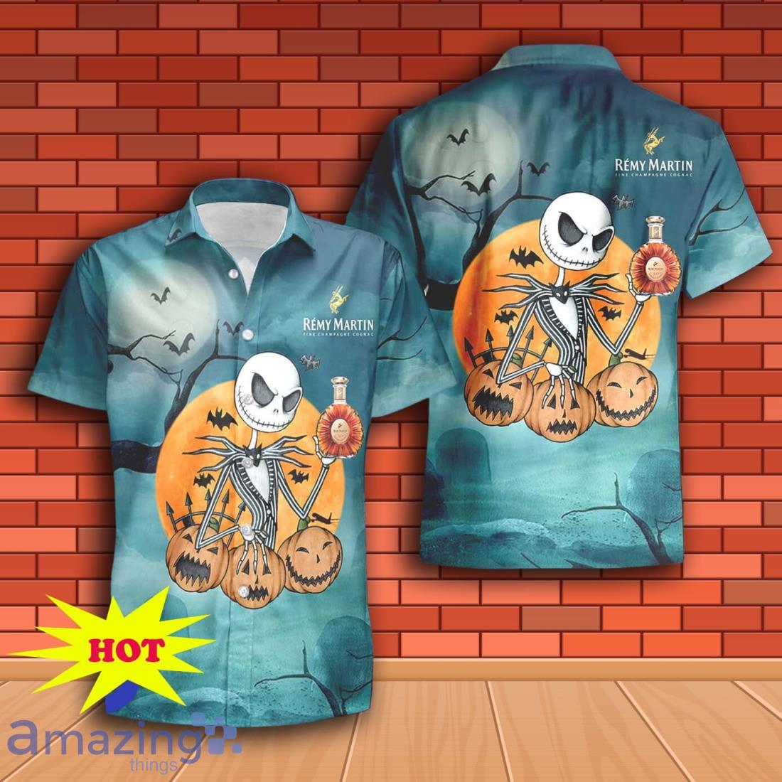 Jack Skellington Halloween Remy Martin Hawaiian Shirt & Short image Jack Skellington Halloween Remy Martin Hawaiian Shirt & Short Product Photo 2