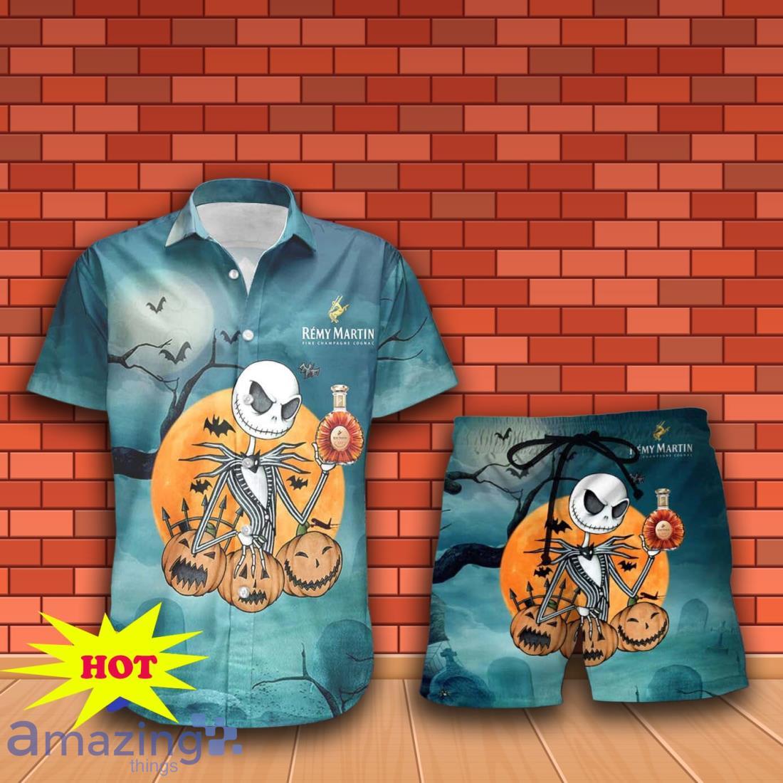Jack Skellington Halloween Remy Martin Hawaiian Shirt & Short image Jack Skellington Halloween Remy Martin Hawaiian Shirt & Short Product Photo 1