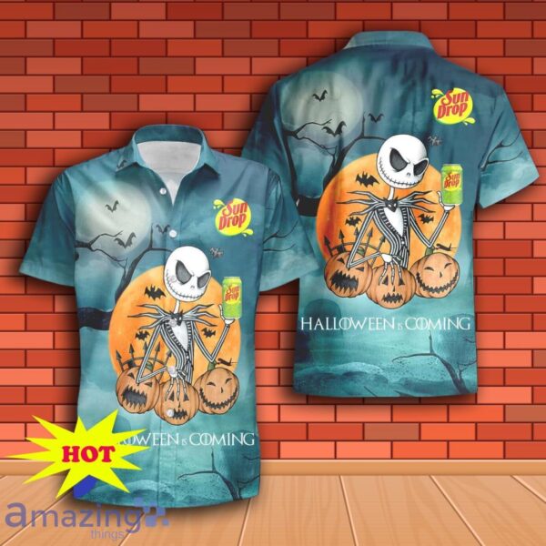 Jack Skellington Halloween Sun Drop Hawaiian Shirt & Short Product Photo 2