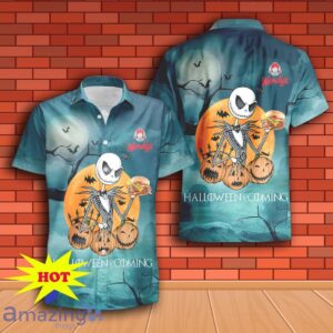 Jack Skellington Halloween Wendy's Hawaiian Shirt & Short Product Photo 2
