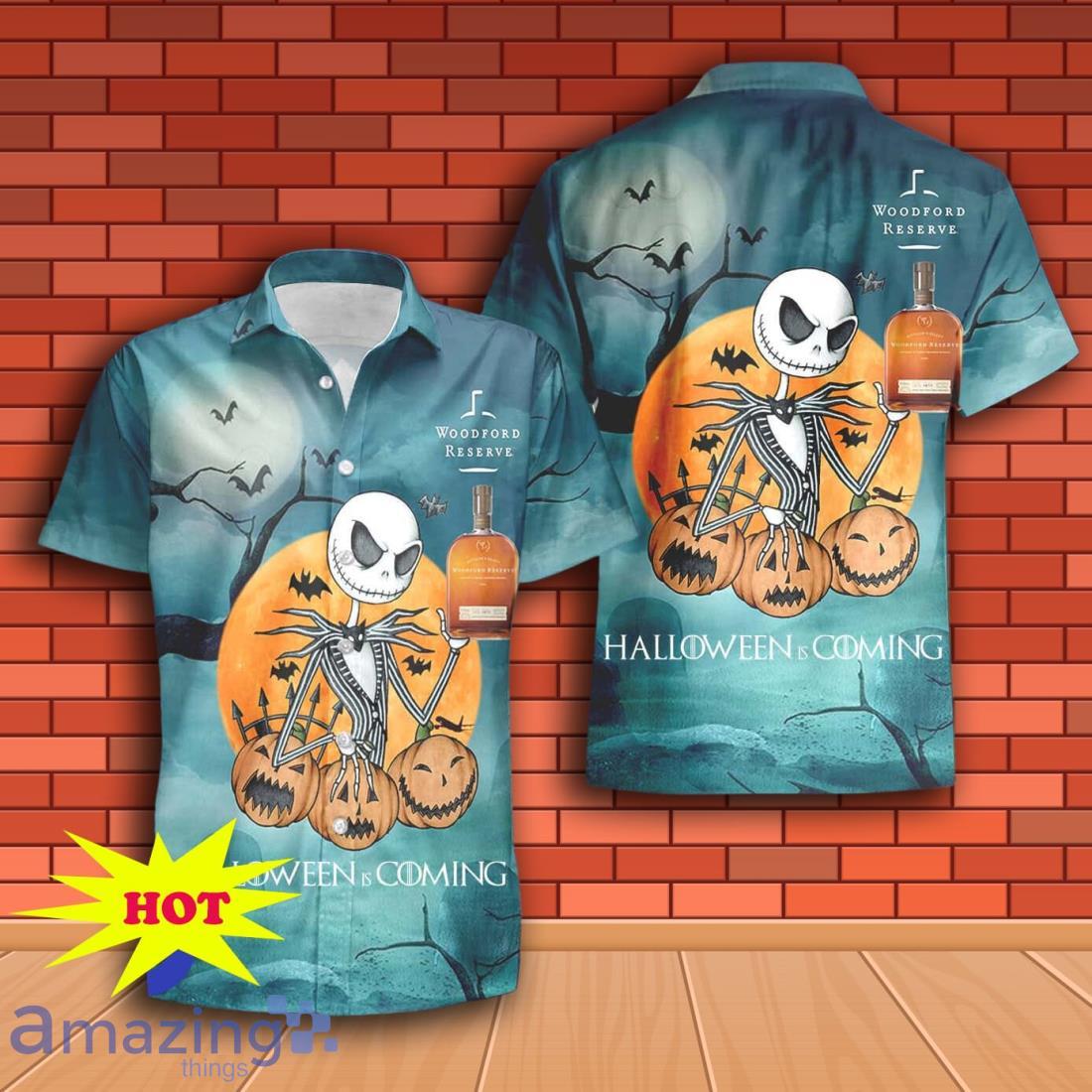 Jack Skellington Halloween Woodford Reserve Hawaiian Shirt & Short image Jack Skellington Halloween Woodford Reserve Hawaiian Shirt & Short Product Photo 2