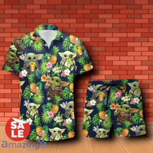 Jameson Irish Whiskey Beer Baby Yoda Tropical Flowery Hawaiian Shirt & Short Product Photo 1