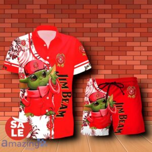 Jim Beam Baby Yoda Hawaiian Shirt & Short Product Photo 1