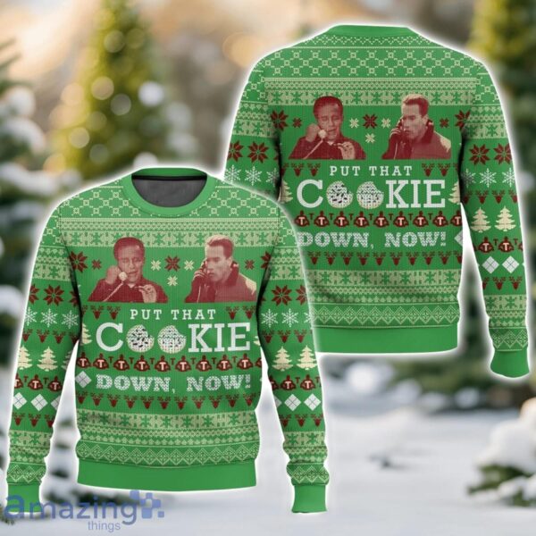 Jingle all the Way, “Put that cookie down, Now!” Christmas Ugly Christmas Sweater 3D All Printed Sweater Christmas Gift Product Photo 1