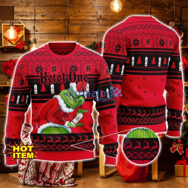Ketel One Grinch Hug Logo Ugly Christmas Sweater Christmas Gift For Men And Women Product Photo 1