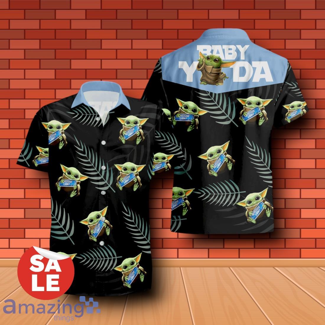 Keystone Light Baby Yoda Hug Hawaiian Shirt & Short image Keystone Light Baby Yoda Hug Hawaiian Shirt & Short Product Photo 2