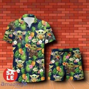 KFC Baby Yoda Tropical Flowery Hawaiian Shirt & Short Product Photo 1