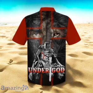 Lion And Warrior One Nation Under God Hawaiian Shirt Style Gift Product Photo 2