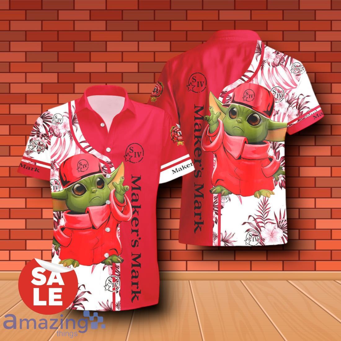 Maker's Mark Baby Yoda Hawaiian Shirt & Short image Maker's Mark Baby Yoda Hawaiian Shirt & Short