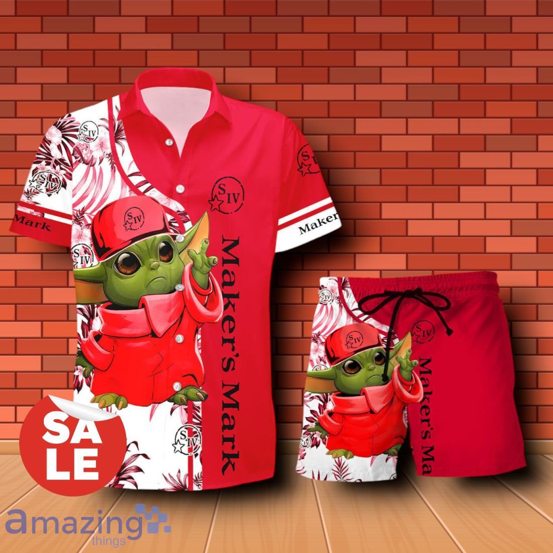Maker's Mark Baby Yoda Hawaiian Shirt & Short image Maker's Mark Baby Yoda Hawaiian Shirt & Short