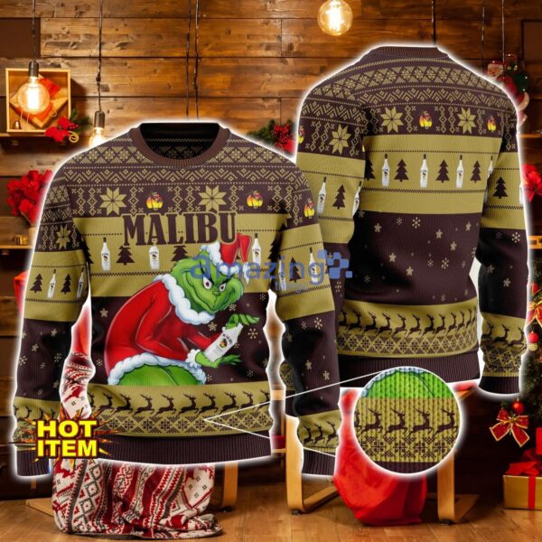 Malibu Grinch Hug Logo Ugly Christmas Sweater Christmas Gift For Men And Women Product Photo 1