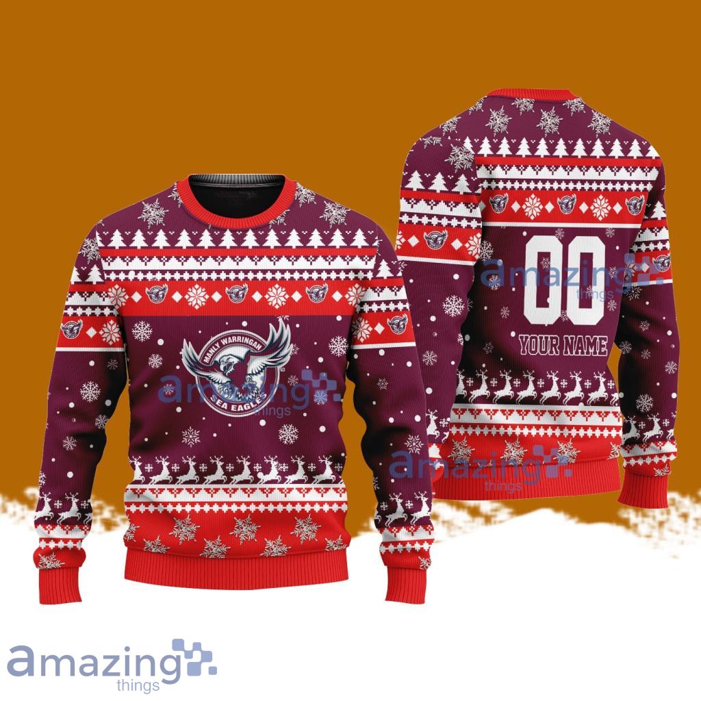 Manly Warringah Sea Eagles Merry Christmas Ugly Sweater New Designs Gift For Fans image Manly Warringah Sea Eagles Merry Christmas Ugly Sweater New Designs Gift For Fans Product Photo 1