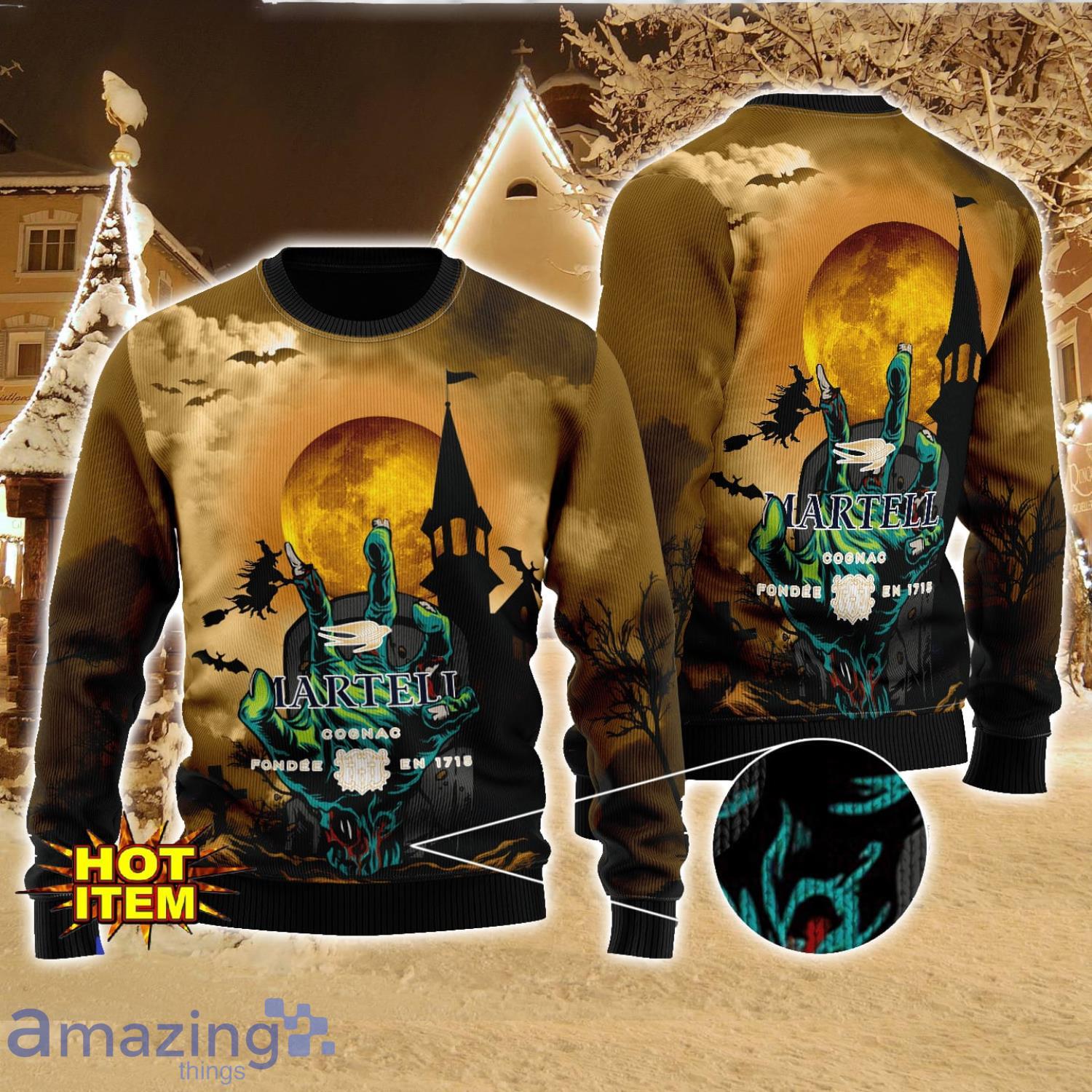 Martell Cognac Halloween 3D Sweater Halloween Gift For Men And Women image Martell Cognac Halloween 3D Sweater Halloween Gift For Men And Women Product Photo 1