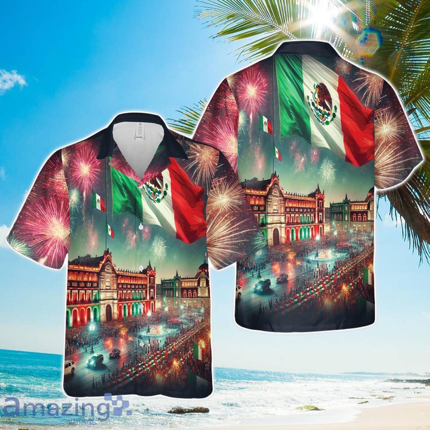 Mexican Independence Day Beach Gift Hawaiian Shirt image Mexican Independence Day Beach Gift Hawaiian Shirt Product Photo 1