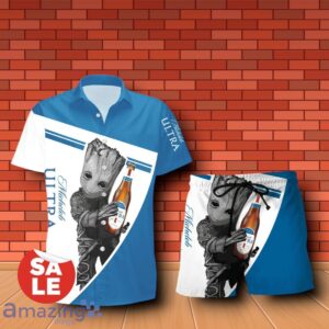 Michelob Ultra Groot Hug Combo Hawaiian Shirt & Shorts 3D Design For Men Women Product Photo 1