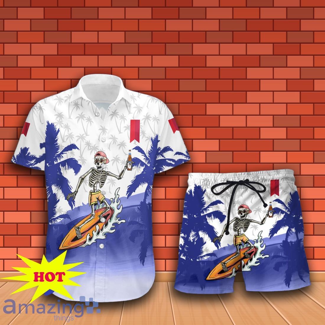 Michelob Ultra Skull Hawaiian Shirt And Short Gift Ideas For Men Women image Michelob Ultra Skull Hawaiian Shirt And Short Gift Ideas For Men Women Product Photo 2