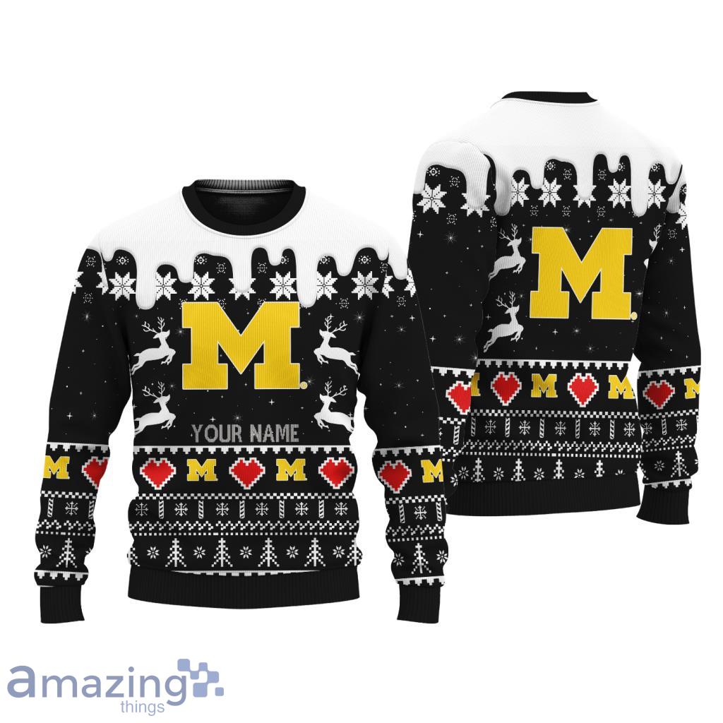 Michigan Wolverines NCAA custom name Knitting Pattern Ugly Sweater Chistmas image Michigan Wolverines NCAA custom name Knitting Pattern Ugly Sweater Chistmas Product Photo 1