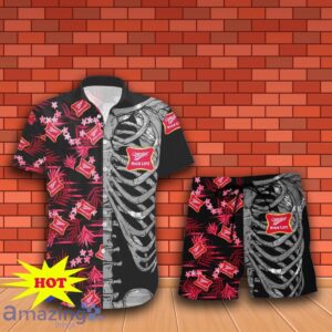 Miller High Life Button Skeleton Hawaiian Shirt And Short Gift Ideas For Men Women Product Photo 2