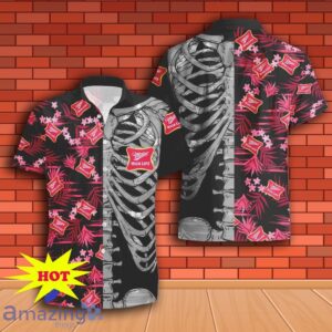 Miller High Life Button Skeleton Hawaiian Shirt And Short Gift Ideas For Men Women Product Photo 1