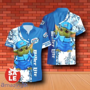 Miller Lite Baby Yoda Hawaiian Shirt & Short image Miller Lite Baby Yoda Hawaiian Shirt & Short Product Photo 2