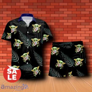 Miller Lite Baby Yoda Hug Hawaiian Shirt & Short image Miller Lite Baby Yoda Hug Hawaiian Shirt & Short Product Photo 2