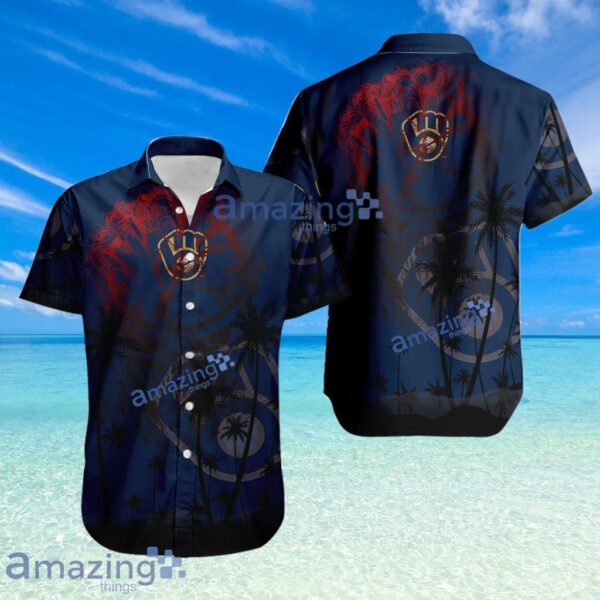 Milwaukee Brewers MLB Halloween Tropical Beach Hawaiian Shirt New Product Photo 1