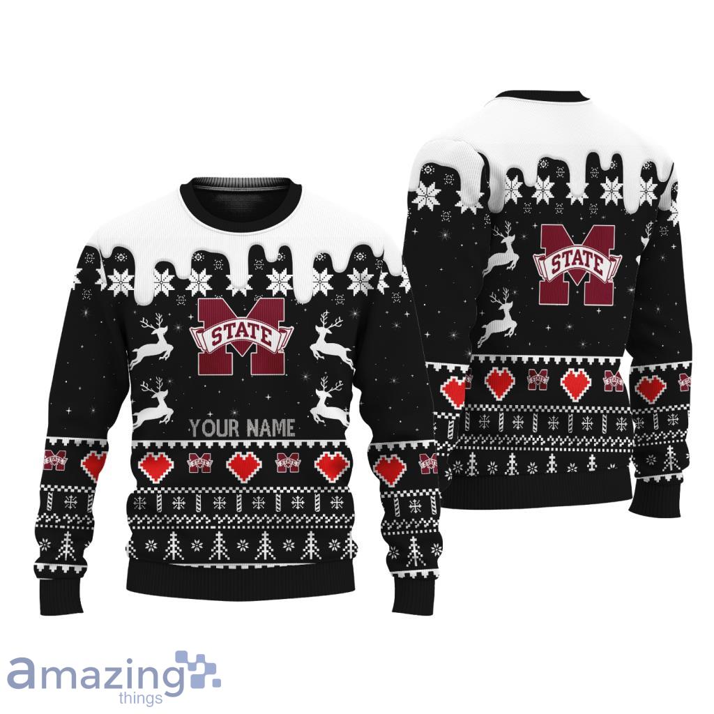 Mississippi State Bulldogs NCAA custom name Knitting Pattern Ugly Sweater Chistmas image Mississippi State Bulldogs NCAA custom name Knitting Pattern Ugly Sweater Chistmas Product Photo 1