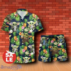 Modelo Beer Baby Yoda Tropical Flowery Hawaiian Shirt & Short Product Photo 1