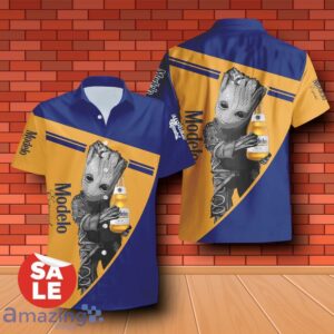Modelo Beer Groot Hug Combo Hawaiian Shirt & Shorts 3D Design For Men Women Product Photo 2