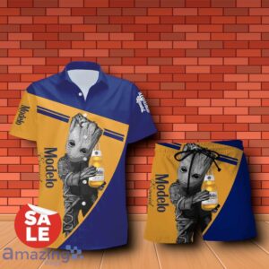 Modelo Beer Groot Hug Combo Hawaiian Shirt & Shorts 3D Design For Men Women Product Photo 1