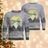 MQ-9 Reaper MQ9 Aircraft Moonlight And Mountain Pattern Ugly Christmas Sweater Aircraft Lovers Christmas Gift