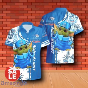Natural Light Beer Baby Yoda Hawaiian Shirt & Short Product Photo 2