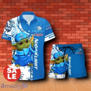 Natural Light Beer Baby Yoda Hawaiian Shirt & Short Product Photo 1