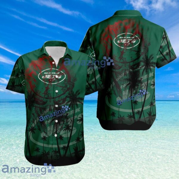 New York Jets NFL Halloween Tropical Beach Hawaiian Shirt New Product Photo 1