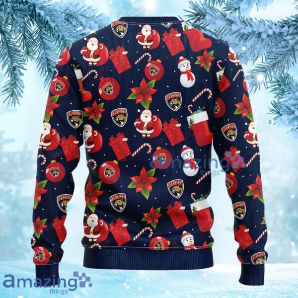 NHL Florida Panthers Santa Claus Snowman Christmas Ugly Sweater Gift for fans Product Photo 2