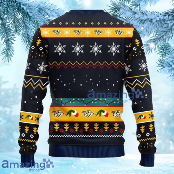 NHL Nashville Predators 12 Grinch Xmas Day Christmas Ugly Sweater Gift for fans Product Photo 1