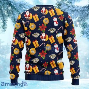 NHL Nashville Predators Santa Claus Snowman Christmas Ugly Sweater Gift for fans image NHL Nashville Predators Santa Claus Snowman Christmas Ugly Sweater Gift for fans Product Photo 2