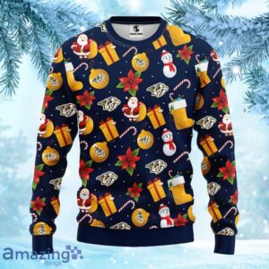 NHL Nashville Predators Santa Claus Snowman Christmas Ugly Sweater Gift for fans Product Photo 1