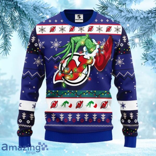 NHL New Jersey Devils Grinch Christmas Ugly Sweater Gift for fans Product Photo 2