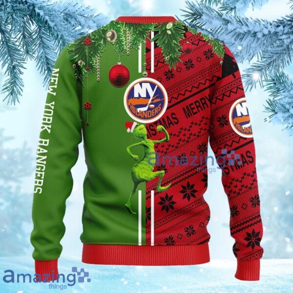 NHL New York Islanders Grinch & Scooby-Doo Christmas Ugly Sweater Gift for fans Product Photo 2