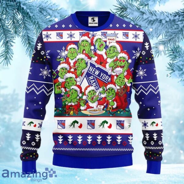 NHL New York Rangers 12 Grinch Xmas Day Christmas Ugly Sweater Gift for fans Product Photo 2