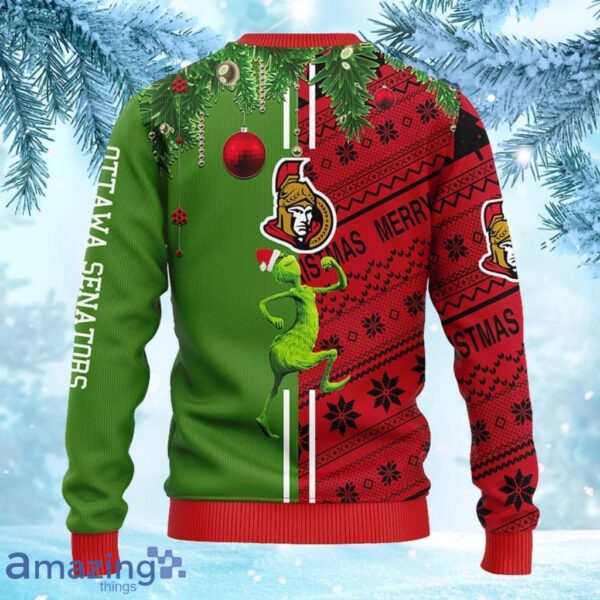 NHL Ottawa Senators Grinch & Scooby-Doo Christmas Ugly Sweater Gift for fans Product Photo 2