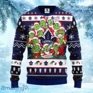 NHL Toronto Maple Leafs 12 Grinch Xmas Day Christmas Ugly Sweater Gift for fans Product Photo 2