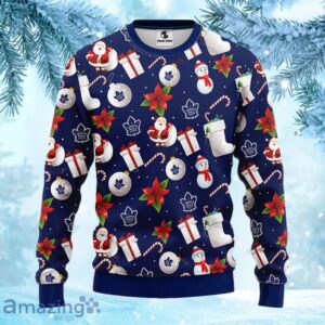 NHL Toronto Maple Leafs Santa Claus Snowman Christmas Ugly Sweater Gift for fans Product Photo 1