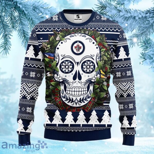 NHL Winnipeg Jets Skull Flower Ugly Christmas Ugly Sweater Gift for fans Product Photo 1