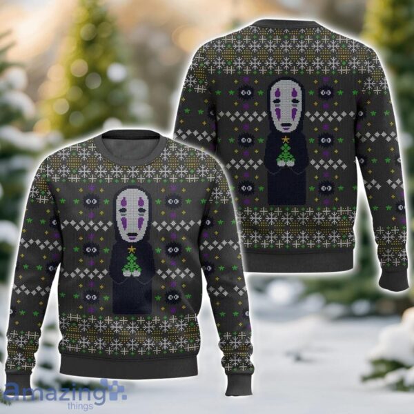 No Face and Soot Sprites Spirited Away Studio Ghibli Ugly Christmas Sweater 3D All Printed Sweater Christmas Gift Product Photo 1